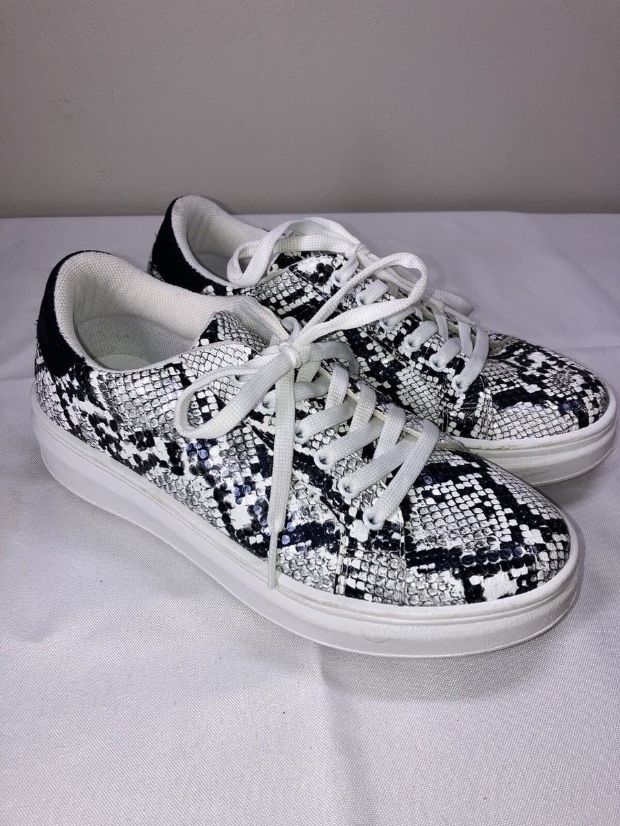 Topshop 42C04RBLK Faux Snakeskin Women's Sneakers size Thick