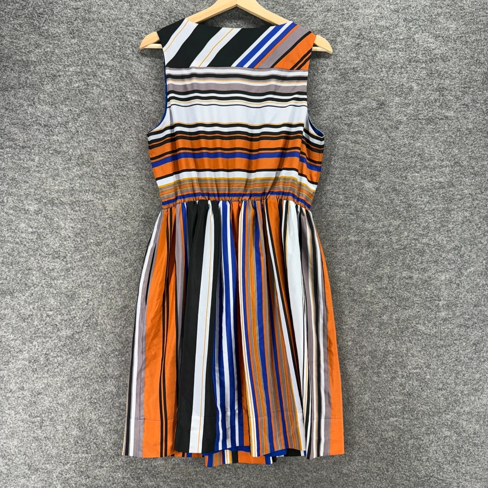 Vestido Jessica Simpson Mujer 12 Azul Rayas Funda Midi Sin Mangas Forrado Informal Foto 2 de 4