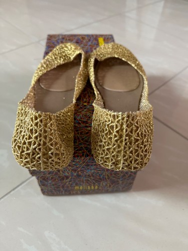#2370 Melissa Campana Ballet Flats Women's Papel color Gold Glitter size 8 - Picture 4 of 5