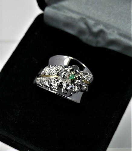 Anello con fiori in argento sterling nuovo - misura 7 - Foto 2 di 7