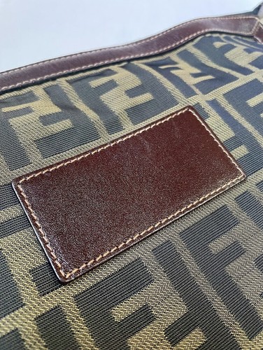 Fendi Clutch Bag Purse Zucca Leather Nylon Authentic 239T0217 - Picture 22 of 23