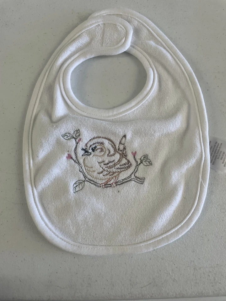 Lote de 5 babadores reutilizáveis laváveis logotipo bordado branco algodão ajuste regular - Imagem 2 de 4