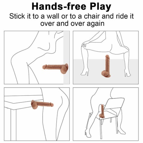 8" Soft Realistic Dildo Suction-Cup-Men-Life-like-Penis-Female-Adult-Sex-Toys - Picture 5 of 8