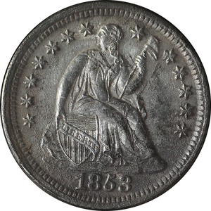 1853-P-Seated-Liberty-Half-Dime-AU-BU-Detail-Key-Date-NO-ARROWS-Nice-Eye-Appeal