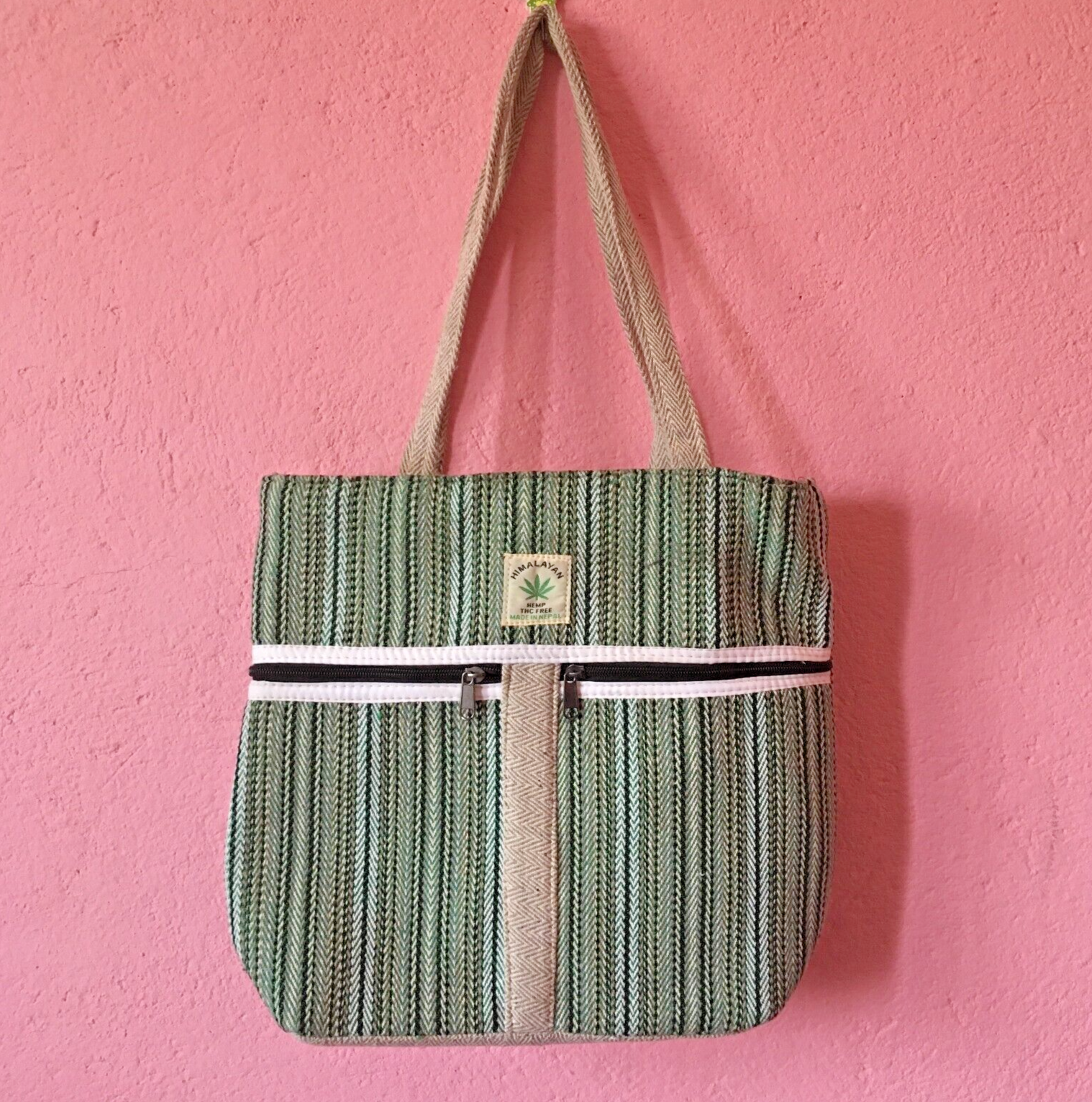 Handmade Hemp & Cotton Shoulder Bag for Women - Nepali Side Purse-image