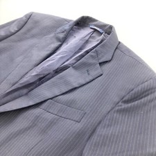 Brooks Brothers Men's Saxxon Wool Madison 1818 Blazer Navy Blue Striped   46 L