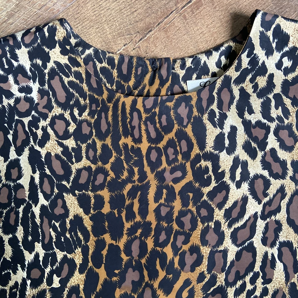 Le Suit | Blusa Camisa Manga Cuello Alto Estampado Leopardo Vintage Talla 10 Excelente Foto 2 de 4