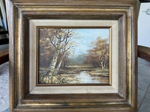 油絵 j.medina作品 J. Medina Original Oil On Canvas 8 X 10 ~ Frame Measures 16” X 14