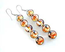 New Artist Klimt Collage Earrings Women Dangle Pierced Paintings