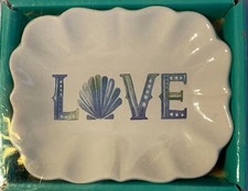 Beach Theme  LOVE  Seashells Bath Accessory Collection Bathroom Soap Dish NEW