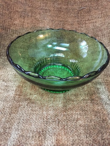 "Tazón pedestal vintage EO Brody Co. M2000 vidrio verde depresión 6,75""" - Imagen 7 de 9