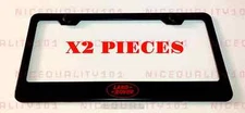 2X Land Rover Logo Stainless Steel Black Finished License Plate Frame Holder