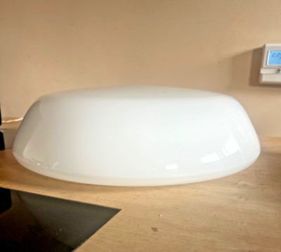 Großer Oldtimer Opel Glas Deckenlampenschirm 16'' in (41cm) Gispen?