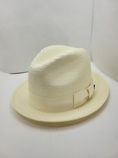 BAILEY SUNTINO WHITE STRAW FEDORA MADE IN USA