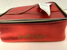 Kendall & Kylie Los Angeles Red Vinyl Vanity Case Makeup Bag Free Shipping!!