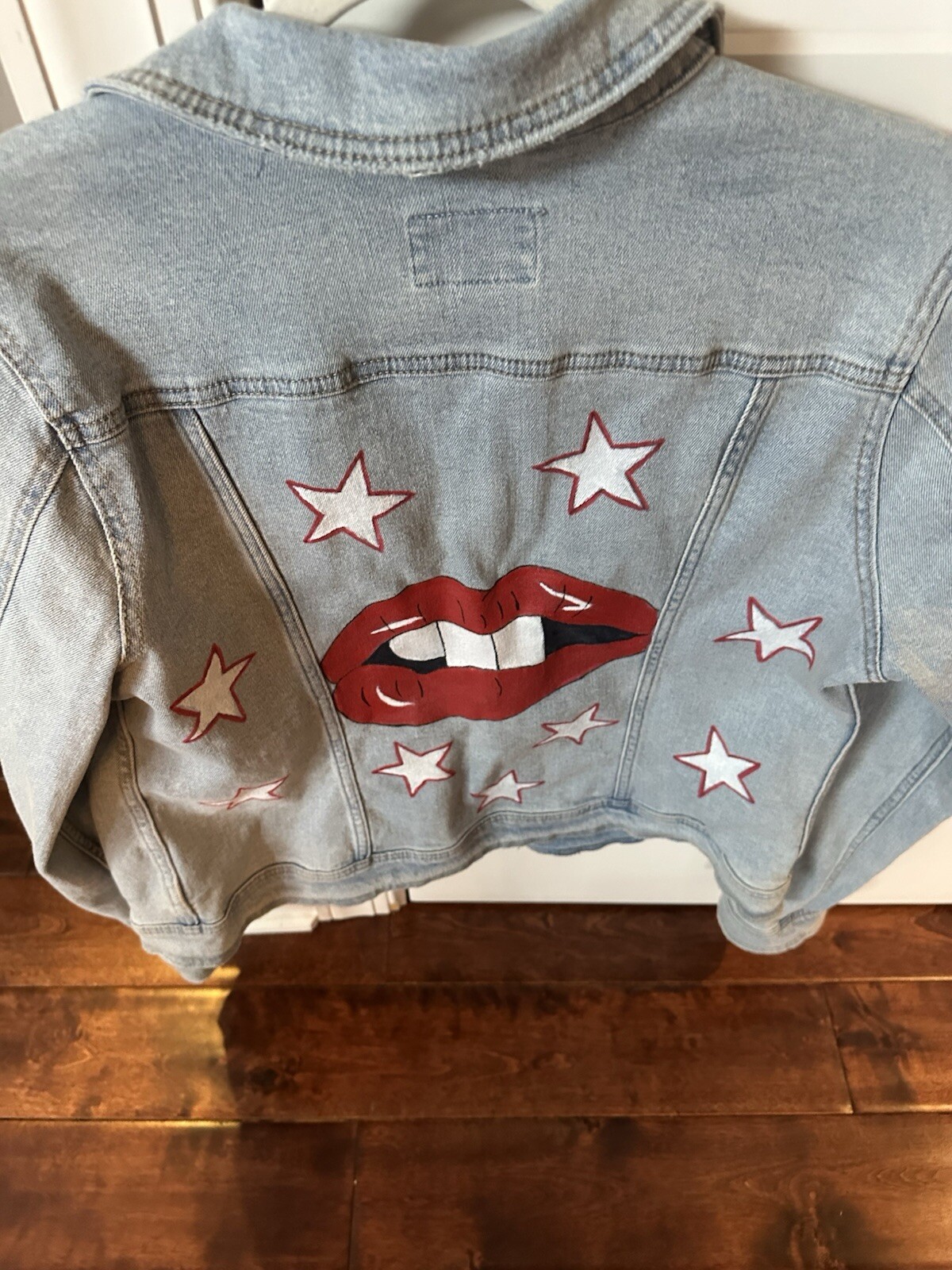 Universal Thread Denim Jacket M Hand painted On B… - image 1