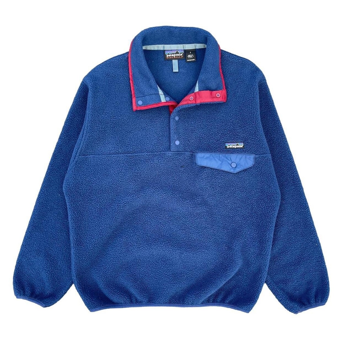 Patagonia Fall 1996 Synchilla Snap-T Fleece Navy Blue Pullover 