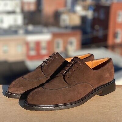 J.M. Weston 598-22 Half Hunt Brown Suede Derby Dress Shoe J.M. Weston 598-22 Half Hunt Brown Suede Derby Dress Shoe