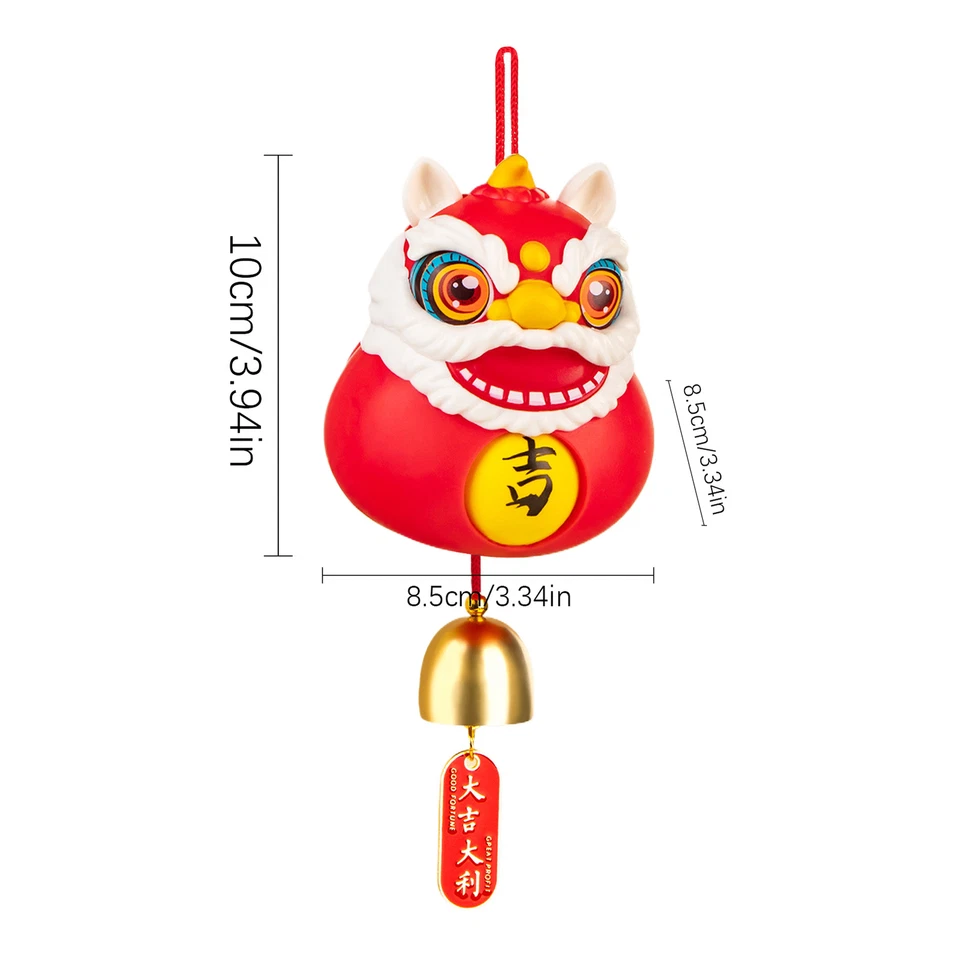 Adorno de Danza del León Chino Festival Oriental León Feliz 3.35X3.35X3.94 Pulgadas Foto 3 de 4