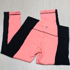Lululemon Wunder Under 21" Crop Leggings Size 6 Bright Salmon