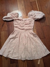 Reformation Zula Linen Mini Dress size 8 - NWT - Pink Gingham - Blush/Check