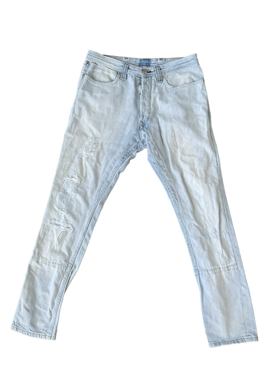 Lee✿︎ Vintage Lee Jeans Denim Button Fly Distressed Light Blue