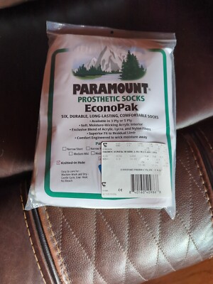 Paramount  Prosthetic Socks EconoPak White. Fix Do Long Lasting Comfortable 3ply