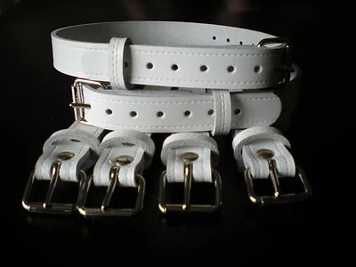 Puppenwagen Coach gebaut Vintage Kinderwagen Echtleder Hängebänder in weiß