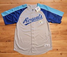 Kansas City Royals Blue Dynasty Jersey Mens MLB Baseball Size XL Gray