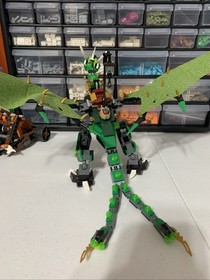 Lego Ninjago The Green NRG Dragon 70593 + Anchor Jet 30423 (99% Complete)