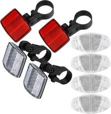 Xujinsongg 8 Pcs Bike Front and Rear Reflectors Kit, Bicycle Wheel Spoke Reflect