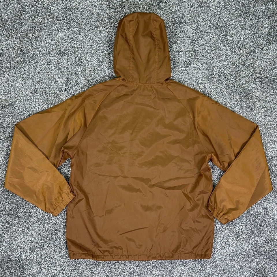 Chaqueta cortavientos Brixton Merced con capucha para hombre pequeña calidad genuina marrón óxido Foto 2 de 4