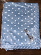 Child of Mine by Carters Baby Blanket Blue Star Giraffe Sherpa Fleece 29x38" B82