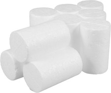 10pcs White Foam Cylinders Polystyrene Foam Tubes for Craft Christmas DIY