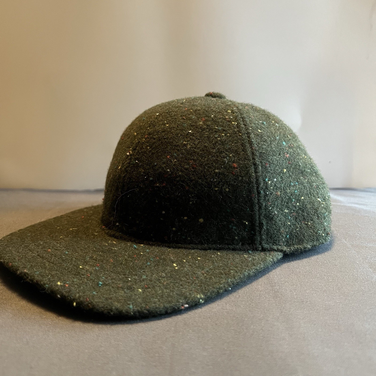 Green Baseball Cap Strapback Wool Blend Speckled … - image 1