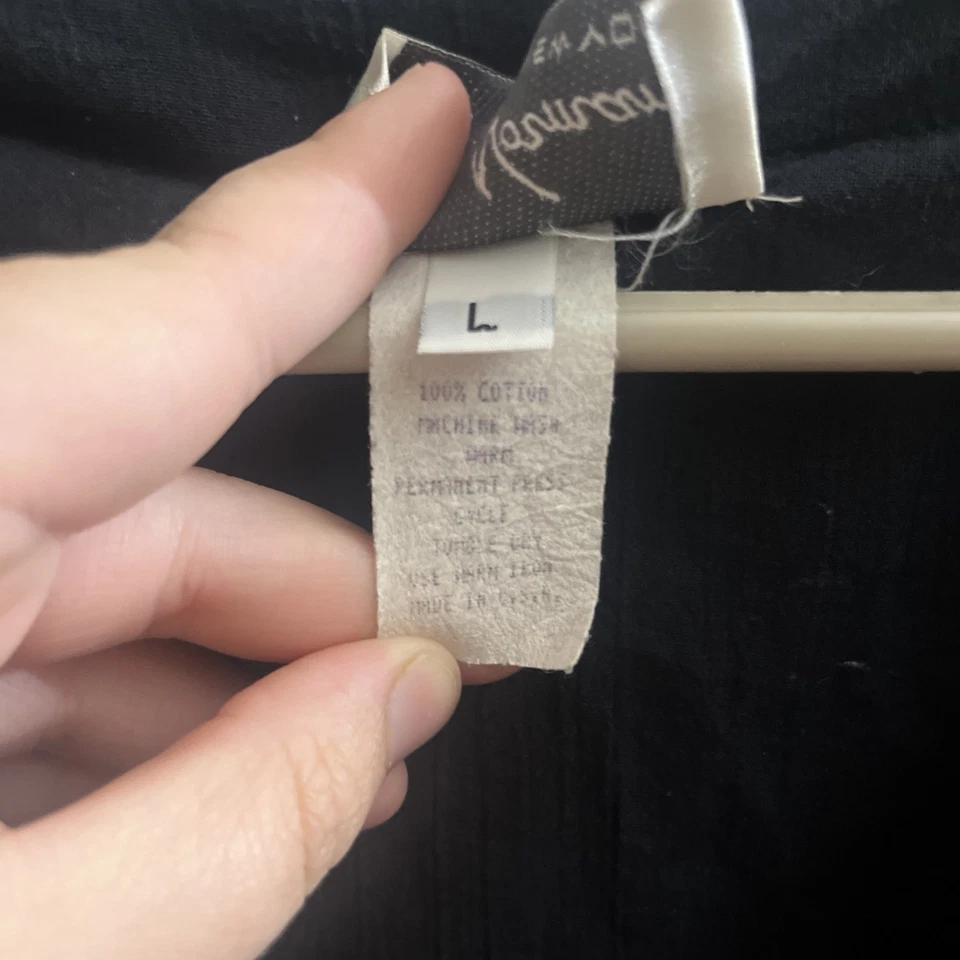 Vestido Ruth Norman L Vintage Manga Corta 100% Algodón, Abotonado, Negro Foto 4 de 4