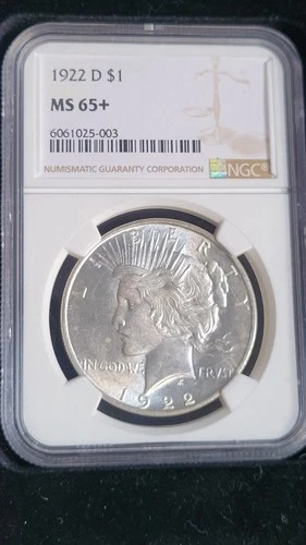 1922-D Peace Dollar.       NGC MS65+