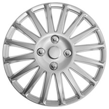 580408 4x Speed 14" Wheel Trims Hub Caps Silver Secure Locking Rings By Top Tech