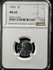 1943 1C  Lincoln Wheat One Cent NGC MS65   8699719-007