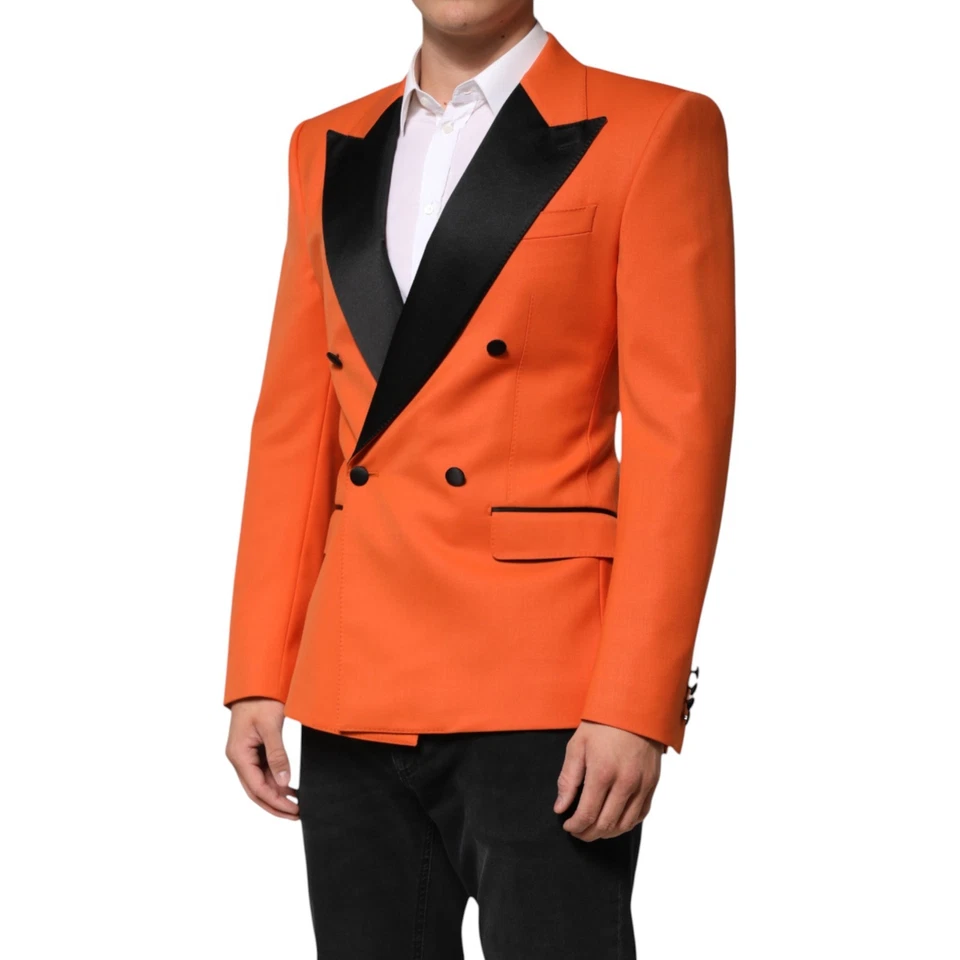 Blazer DOLCE & GABBANA Naranja SICILIA Abrigo Doble Pecho IT48/US38/M 5180usd Foto 2 de 4