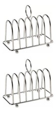 2 x Apollo Chrome Toast Rack Serving Dining Stand Holder Bread Slice Slices New