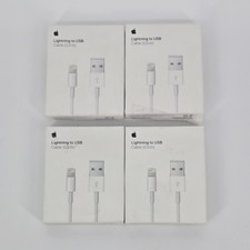 LOT of 4 Apple 0.5M 1.6' USB-A to Lightning Cable Genuine Model A1511 USED