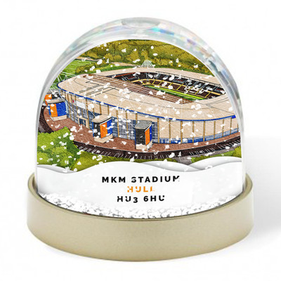 Rumpfstadt rund ums Gelände MKM Stadion Aquarell Schneekugel Weihnachtsgeschenk