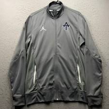 Jordan Mens Dri-FIT Track Jacket Gray Full Zip Athletic AT Logo Size Medium 2169