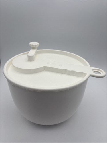 Vintage White Mid-century Modern Sam Lebowitz 604 COPCO Salad Spinner Made USA