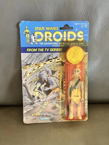 1985 Star Wars DROIDS Kez-Iban Coin MOC Sealed Vintage TV Series Bubble Crack
