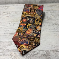 Ralph Marlin "State Police Patches" Stylish Neck Tie Made in USA Vtg. 1995