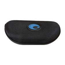 Costa Del Mar Clamshell Hard Sunglasses Nylon Case, Black Blue Logo, Zipper.
