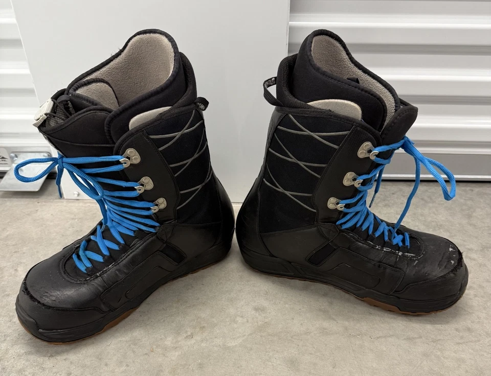 Botas de snowboard Burton All Mountain para hombre cuero negro cordones azules talla 13 Foto 3 de 4