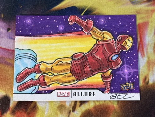 Tarjeta de boceto 2021 Upper Deck Marvel Allure Iron Man 1/1 de Adam & Bekah Cleveland